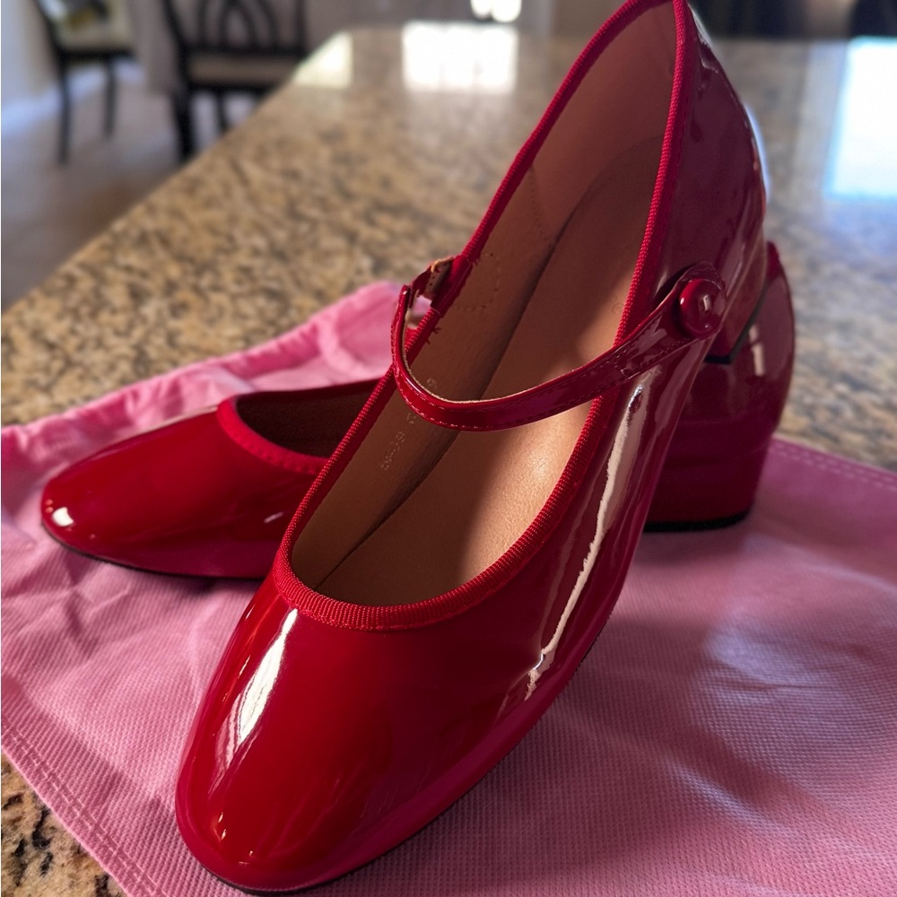 Red Patent Leather Mary Jane Shoes